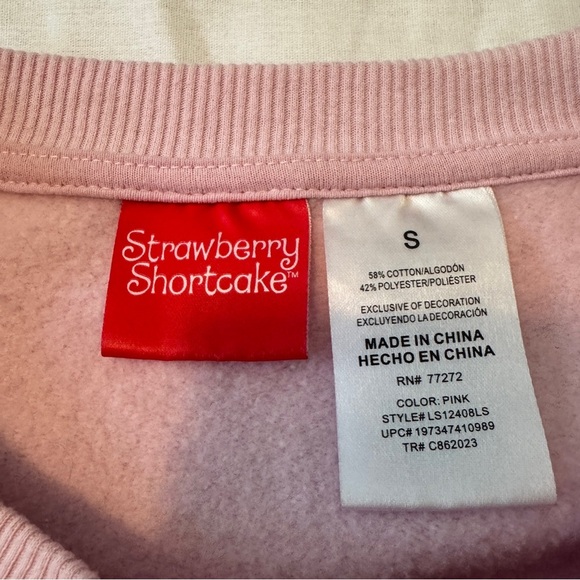 Strawberry Shortcake Small Pink Sweatshirt ~ 80s 90s Retro Custard - Picture 7 of 7